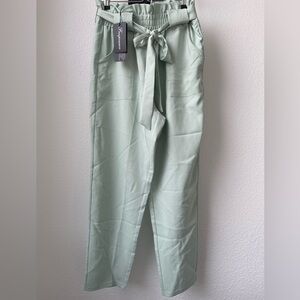 NWT Freeprance Women's Trouser Paper Bag Pants Elastic Waist Slim Pockets SZ L